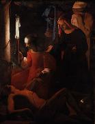 Georges de La Tour St Sebastian Attended by St Irene (mk08) oil on canvas